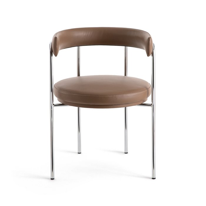 Кресло обеденное кожаное Jubo коричневого цвета - купить Обеденные стулья по цене 33610.0