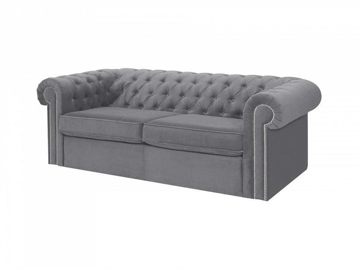 Диван-кровать Chesterfield темно-серого цвета - купить Прямые диваны по цене 132930.0