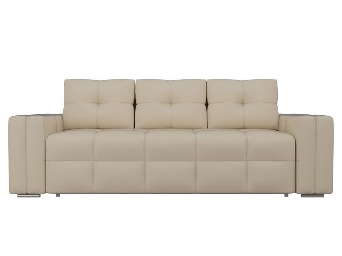 Прямой диван-кровать  Леос бежевого цвета (экокожа) - купить Прямые диваны по цене 36290.0