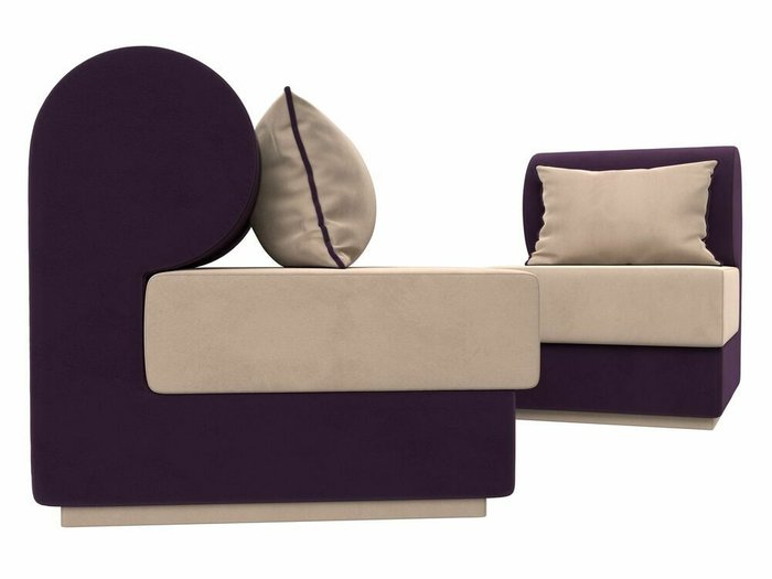 Набор из двух кресел Кипр фиолетово-бежевого цвета - лучшие Комплекты мягкой мебели в INMYROOM