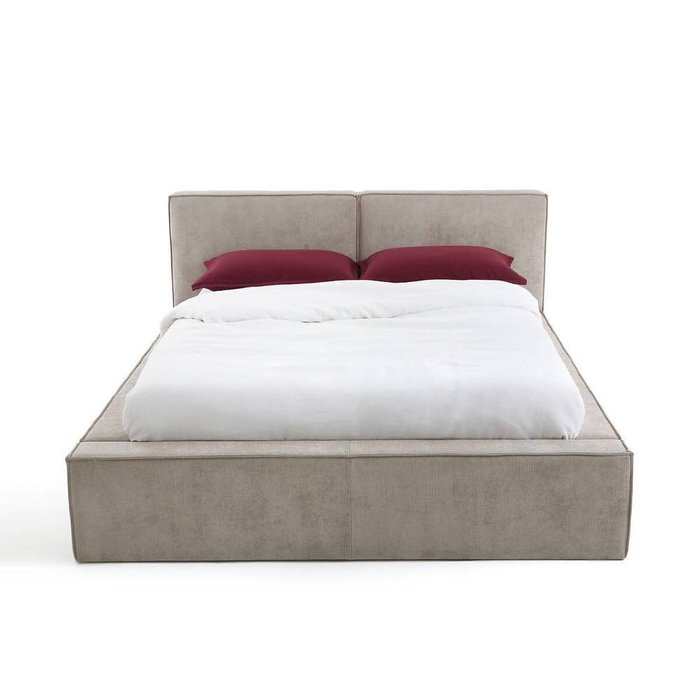 Кровать с ящиком для белья и подъемным основанием Seven 160х200 бежевого цвета - купить Кровати для спальни по цене 106799.0