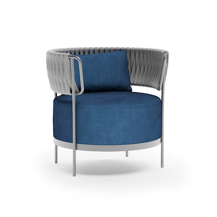 Кресло садовое Лимассол серо-синего цвета