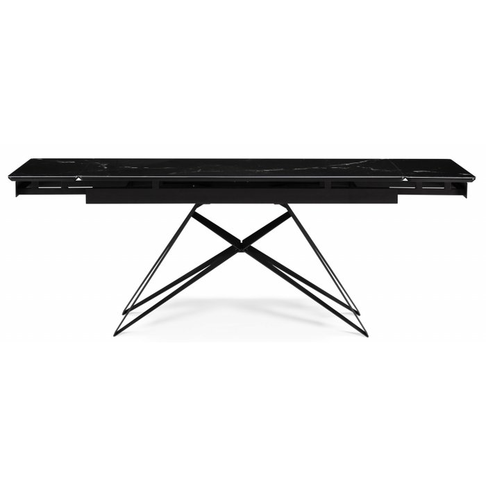 Раздвижной обеденный стол Блэкберн черного цвета - лучшие Обеденные столы в INMYROOM