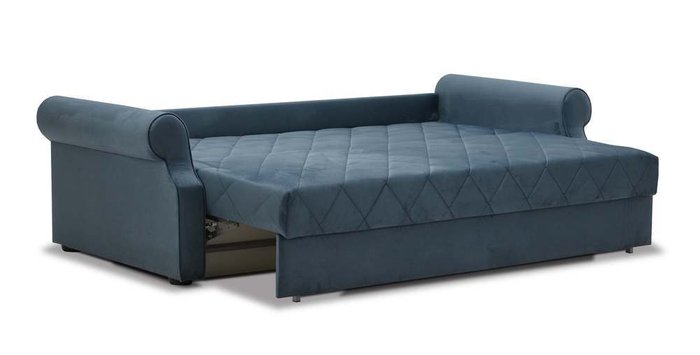 Прямой диван-кровать Белла синего цвета - лучшие Прямые диваны в INMYROOM