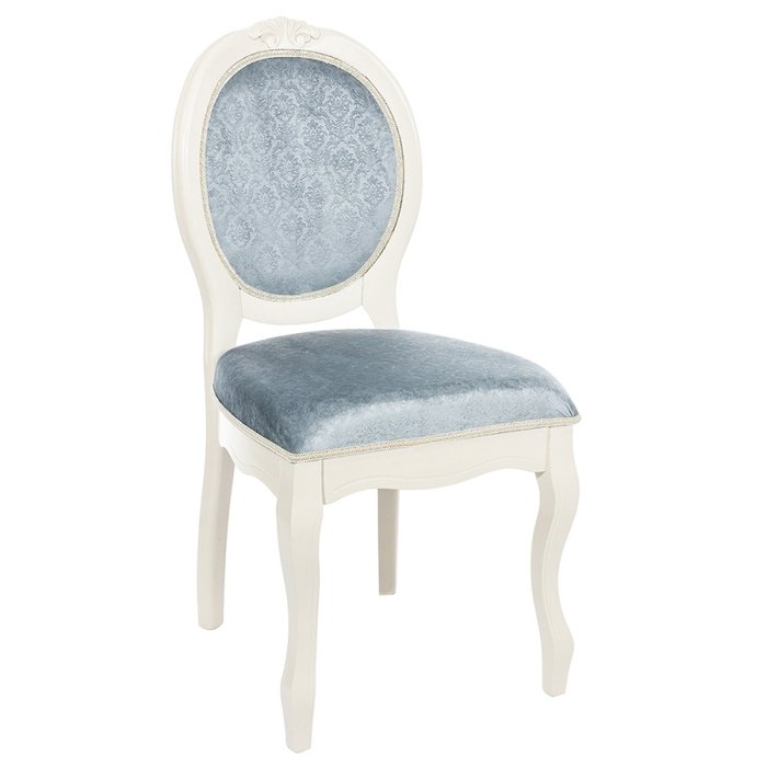 Деревянный стул Pion butter white голубого цвета