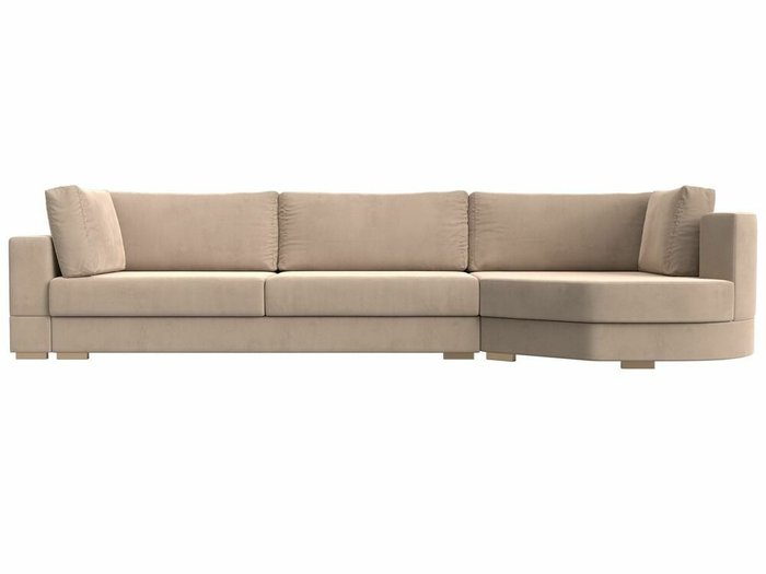 Угловой диван-кровать Лига 026 бежевого цвета правый угол - купить Угловые диваны по цене 88999.0