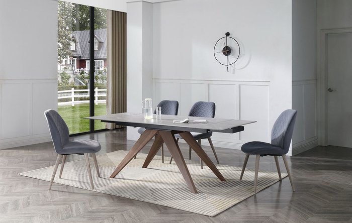 Стол раскладной Valencia серого цвета - лучшие Обеденные столы в INMYROOM