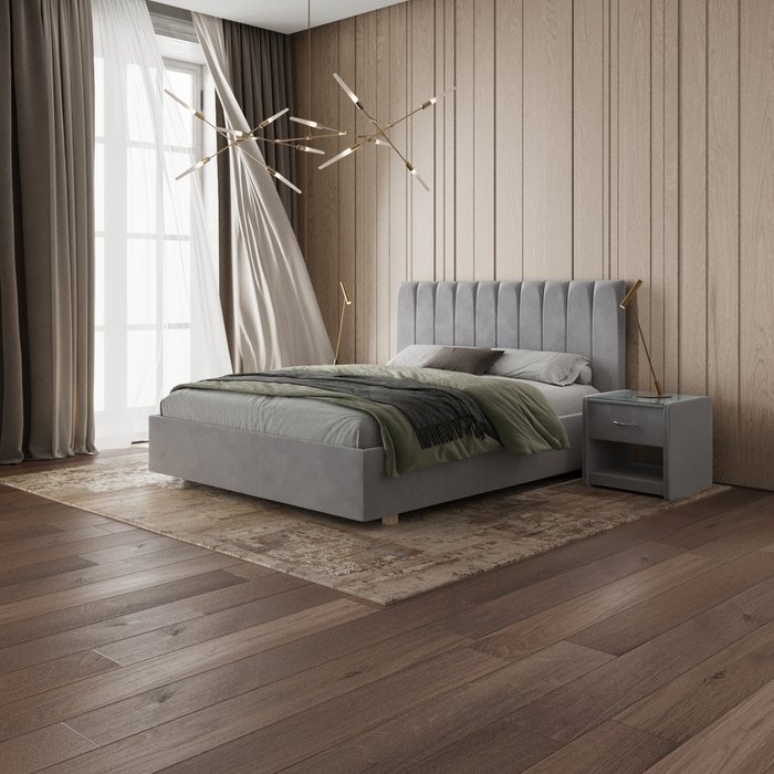 Кровать Алькасар 180х200 серого цвета с подъемным механизмом - лучшие Кровати для спальни в INMYROOM