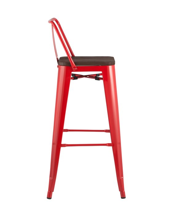 Стул барный Tolix Wood красного цвета - купить Барные стулья по цене 6610.0