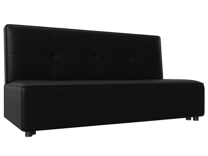 Прямой диван-кровать Зиммер черного цвета (экокожа)