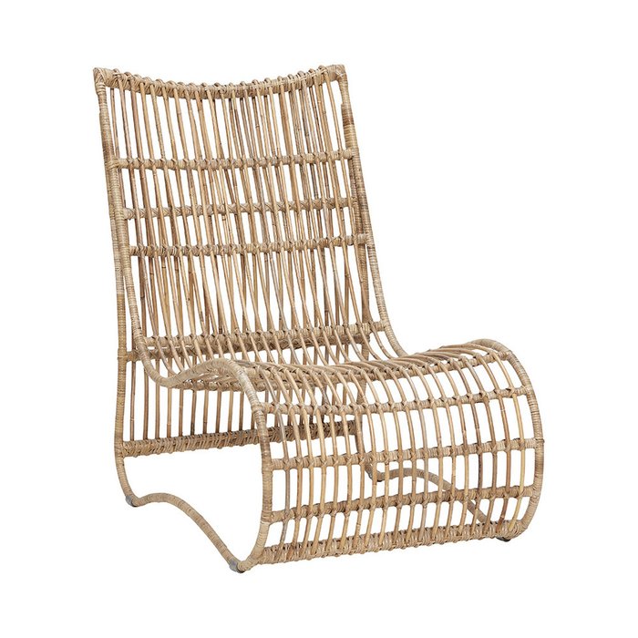 Кресло-качалка из ротанга натурального цвета