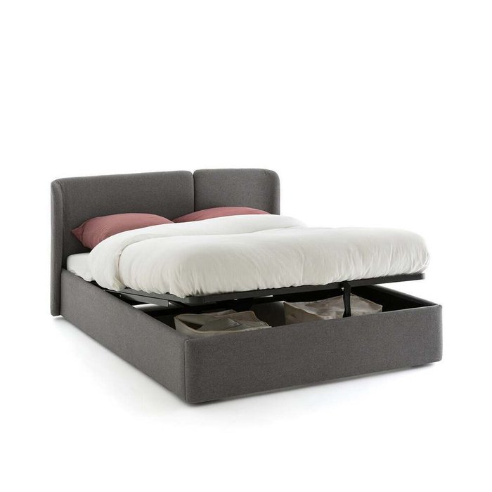 Кровать с подъемным механизмом Molona 160х200 серого цвета - лучшие Кровати для спальни в INMYROOM