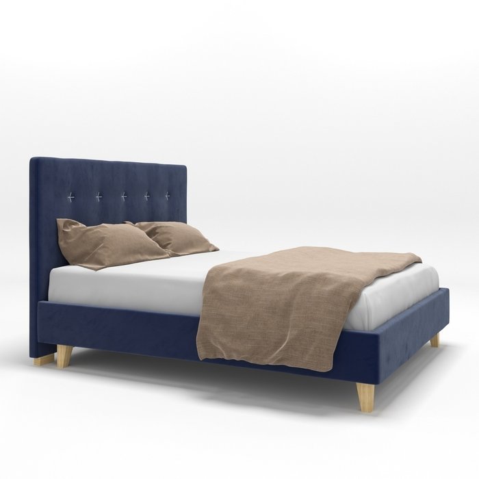 Кровать Gisele синяя на ножках 180х200 - лучшие Кровати для спальни в INMYROOM