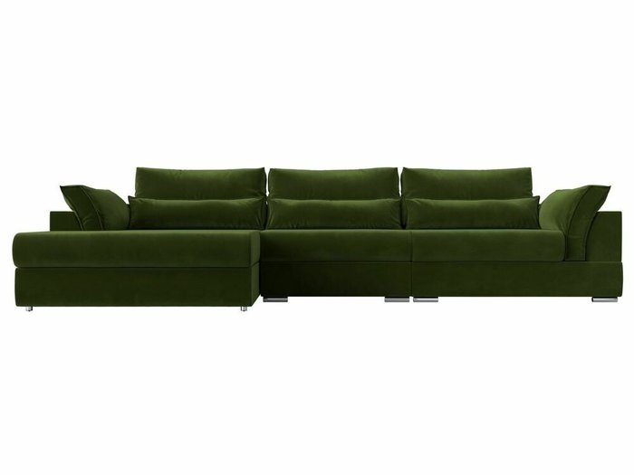 Угловой диван-кровать Пекин Long зеленого цвета угол левый - купить Угловые диваны по цене 109999.0
