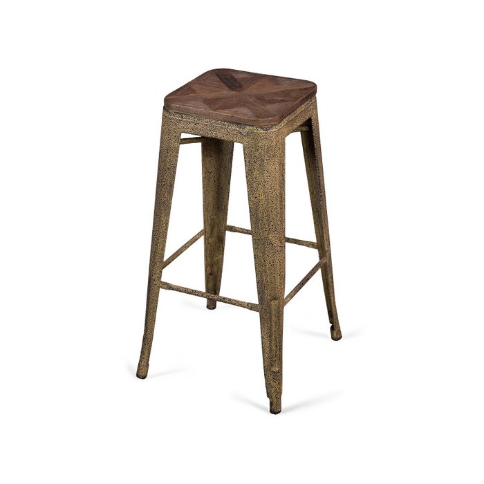 Табурет барный Tolix Wood с деревянным сидением - купить Барные стулья по цене 7304.0