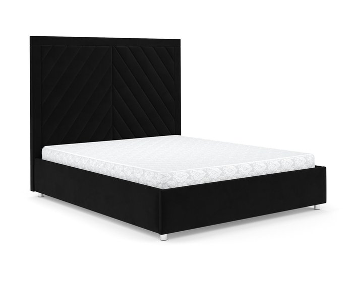 Кровать Мишель 140х190 черного цвета с подъемным механизмом (велюр)  - купить Кровати для спальни по цене 37390.0