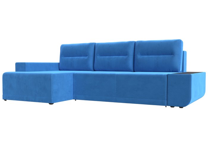 Угловой диван-кровать Чикаго голубого цвета левый угол
