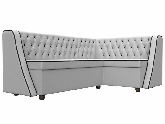 Кухонный угловой диван Лофт белого цвета (экокожа) правый угол - лучшие Угловые диваны в INMYROOM