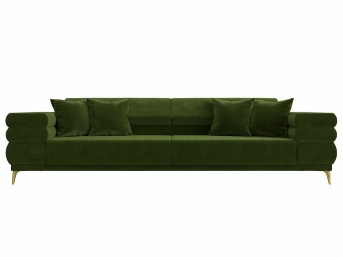 Прямой диван-кровать Лига 021 зеленого цвета  - купить Прямые диваны по цене 53999.0