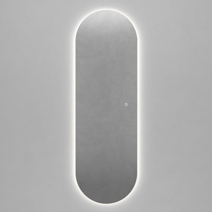 Овальное настенное зеркало Nolvis NF LED L 59х179 с нейтральной подсветкой и с сенсорной кнопкой