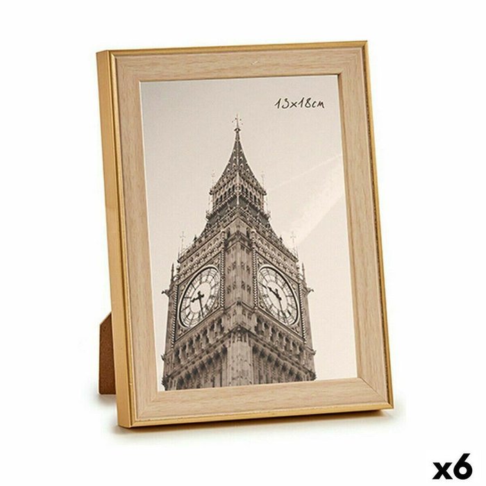 Фоторамка 15,6 x 2 x 20,7 cm Позолоченный Коричневый Пластик Cтекло (6 штук)