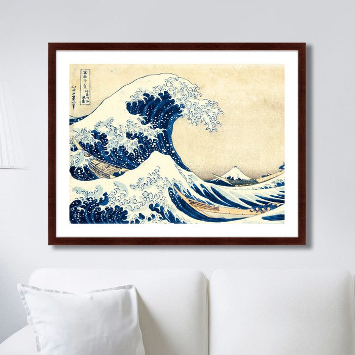 Репродукция картины Большая волна в Канагаве 1832 г.