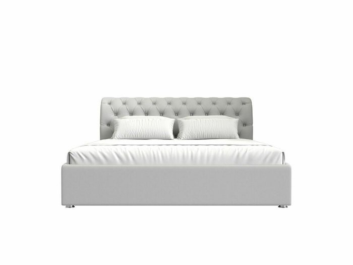 Кровать Сицилия 160х200 белого цвета с подъемным механизмом (экокожа) - купить Кровати для спальни по цене 86999.0