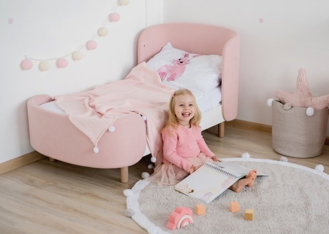 Кровать Kidi Soft 67х137 бело-розового цвета - купить Одноярусные кроватки по цене 25900.0