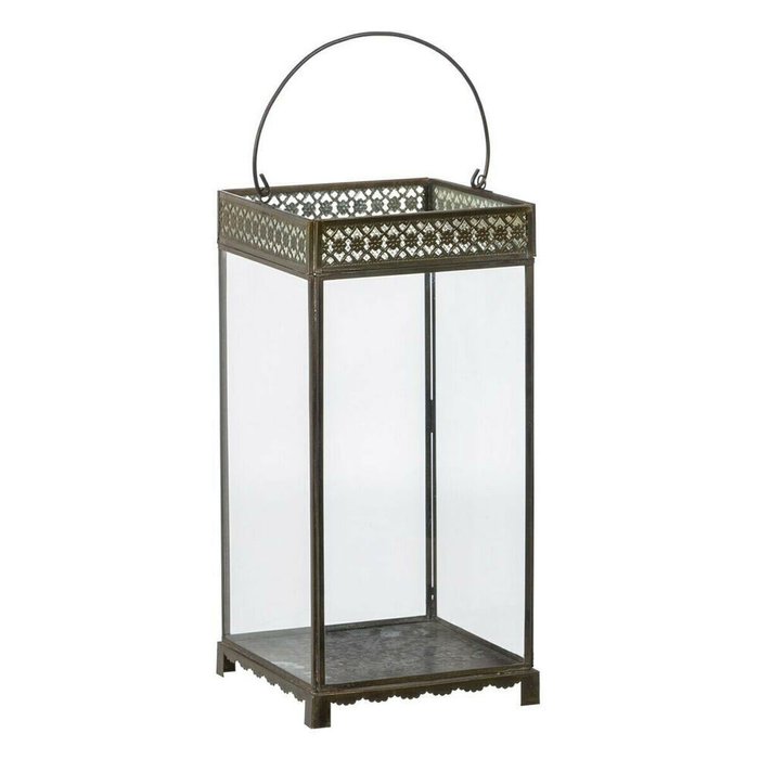 Подсвечник Стеклянный Позолоченный Металл 18 x 18 x 37