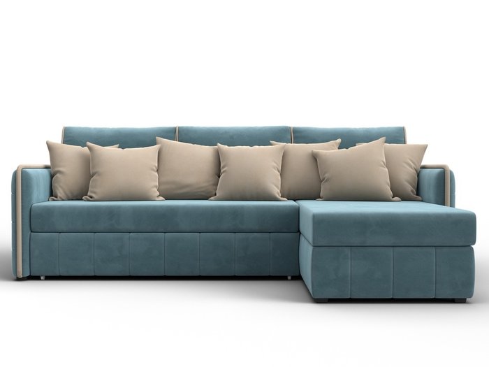 Угловой диван-кровать Лига-078 бирюзового цвета правый - купить Угловые диваны по цене 65990 Угловой диван-кровать Лига-078 бирюзового цвета правый - купить Угловые диваны по цене 65990