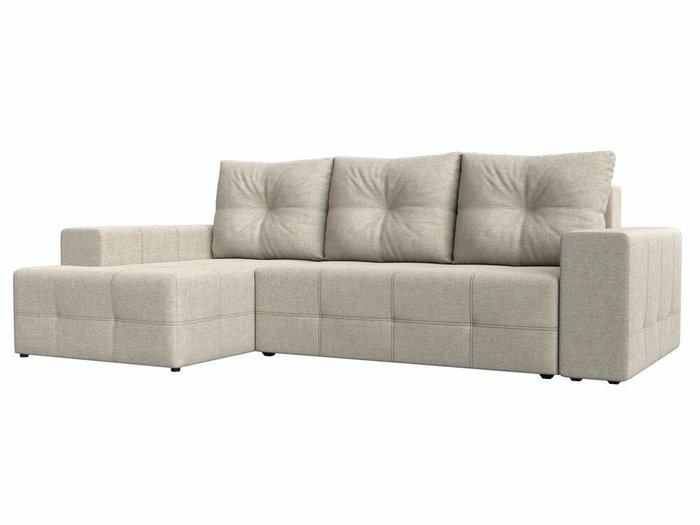 Угловой диван-кровать Перри НПБ бежевого цвета левый угол
