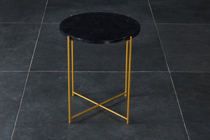Столик  Кросс со столешницей из черного мрамора - купить Кофейные столики по цене 30000.0