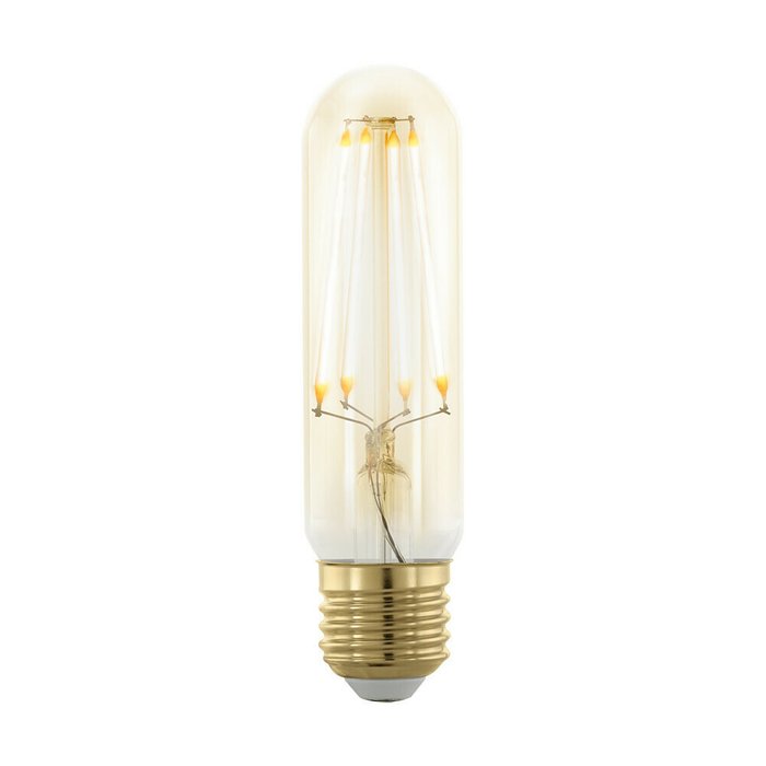 Диммируемая светодиодная лампа филаментная золотая T32 E27 4W 320Lm 1700K желтого цвета