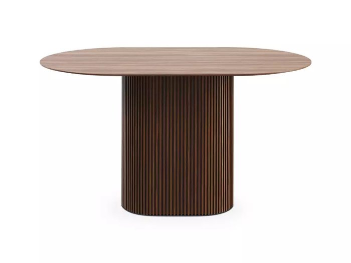 Стол обеденный овальный Mono Stripe 140 коричневого цвета - купить Обеденные столы по цене 83900 Стол обеденный овальный Mono Stripe 140 коричневого цвета - купить Обеденные столы по цене 83900