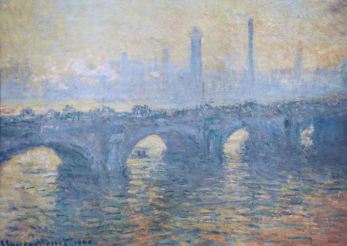 Репродукция картины на холсте Waterloo Bridge, Gray Weather 1900 г.