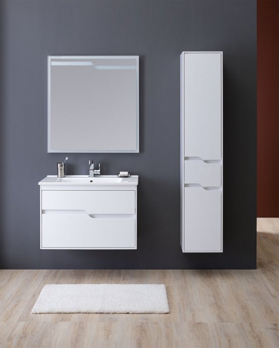 Шкаф-пенал Модена белого цвета - лучшие Пеналы для ванной комнаты в INMYROOM