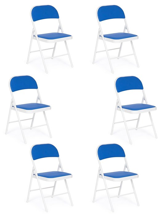 Набор из шести складных стульев Folder синего цвета