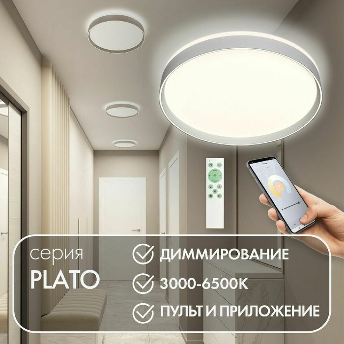 Потолочный светильник Plato DK6511-WH/1 (пластик, цвет белый) - купить Потолочные светильники по цене 13990.0 Потолочный светильник Plato DK6511-WH/1 (пластик, цвет белый) - купить Потолочные светильники по цене 13990.0
