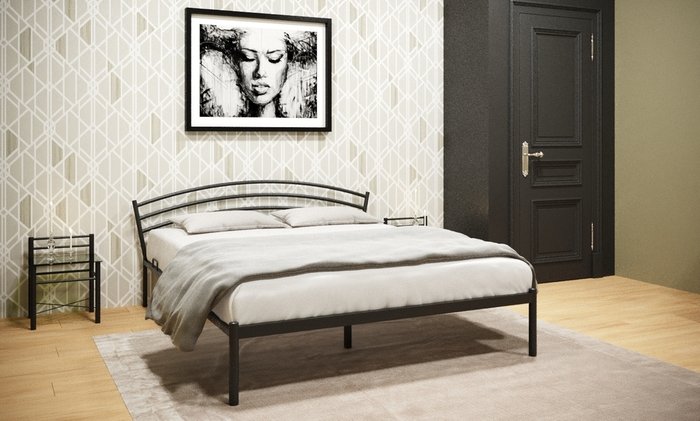 Кровать Марго 140х200 черного цвета - купить Кровати для спальни по цене 16720.0
