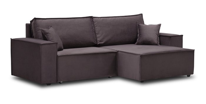 Угловой диван-кровать Фабио фиолетово-коричневого цвета