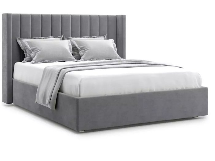 Кровать Premium Mellisa 2 140х200 серого цвета с подъемным механизмом 