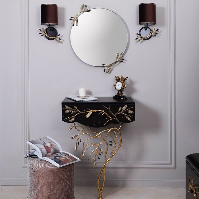 Настенное зеркало Oliva Branch с кованными элементами - лучшие Настенные зеркала в INMYROOM