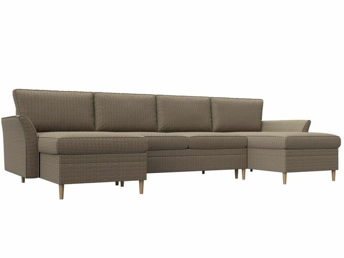 Угловой диван-кровать София коричнево-бежевого цвета