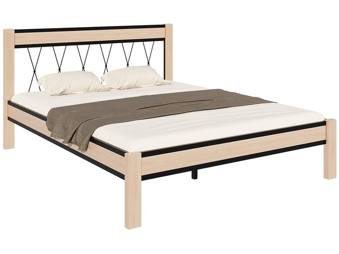 Кровать Кантри 140х200 без подъемного механизма черного цвета - лучшие Кровати для спальни в INMYROOM