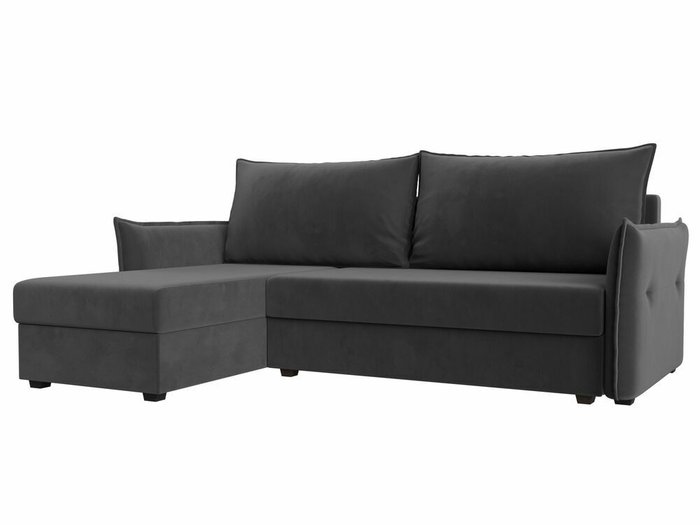 Угловой диван-кровать Лига 004 темно-серого цвета угол левый