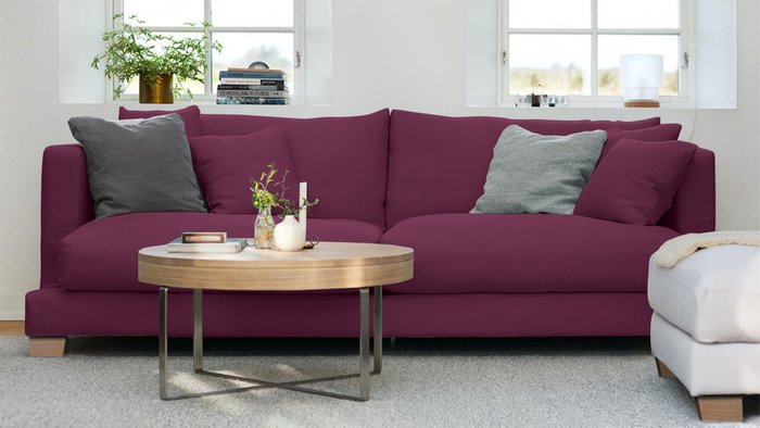 Диван-кровать Дрезден фиолетового цвета - купить Прямые диваны по цене 61400.0