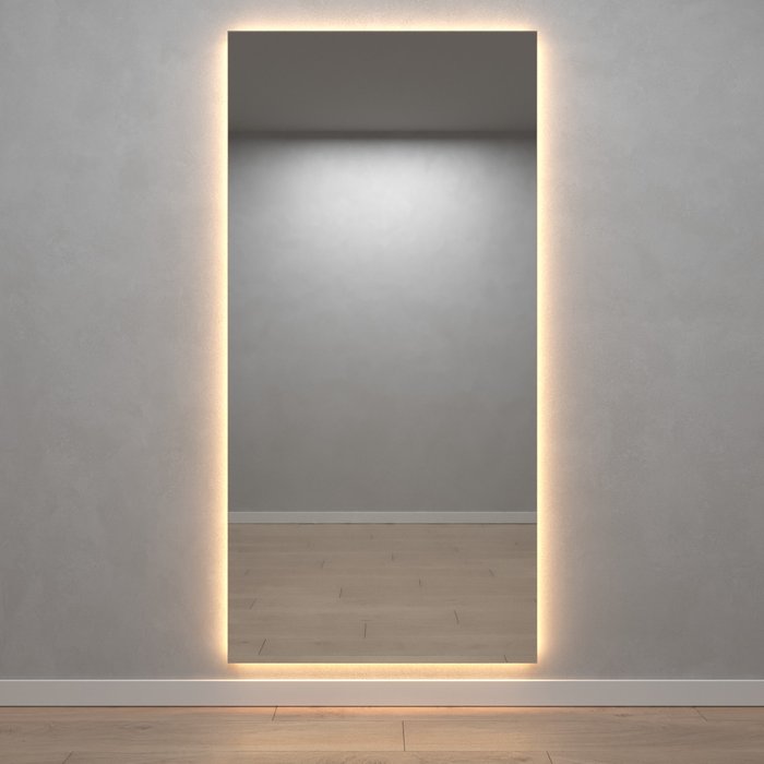 Настенное зеркало Halfeo NF LED XL с тёплой подсветкой - купить Настенные зеркала по цене 24900.0 Настенное зеркало Halfeo NF LED XL с тёплой подсветкой - купить Настенные зеркала по цене 24900.0