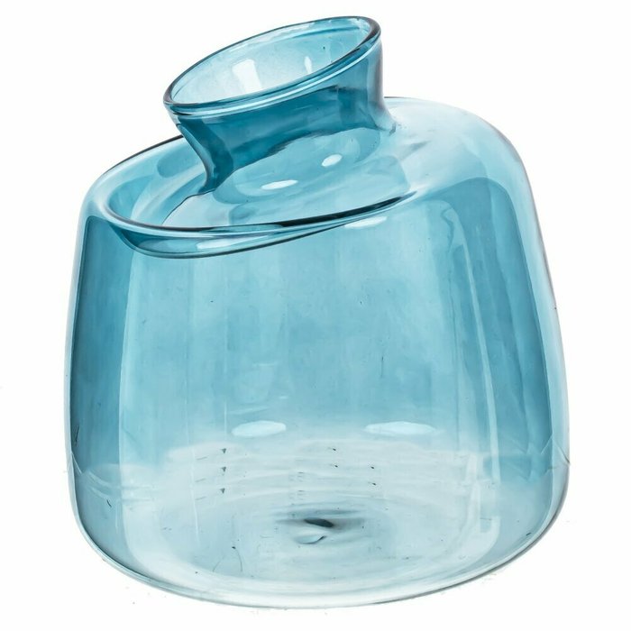 Стеклянная ваза H10 голубого цвета