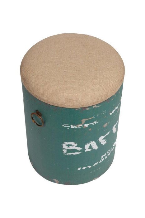 Журнальный столик-табурет Barrel Green из металла  - лучшие Кофейные столики в INMYROOM