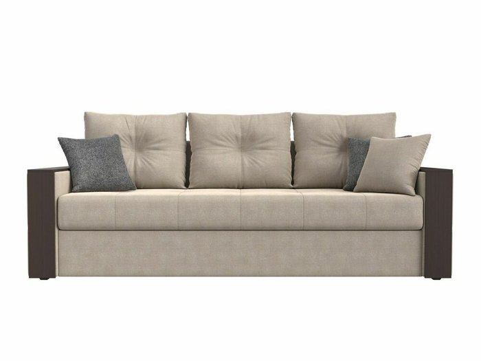 Прямой диван-кровать Валенсия бежевого цвета - купить Прямые диваны по цене 38999.0